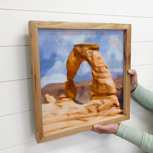 Sate of Utah Small Canvas Delicate Arch Painting Souvenir