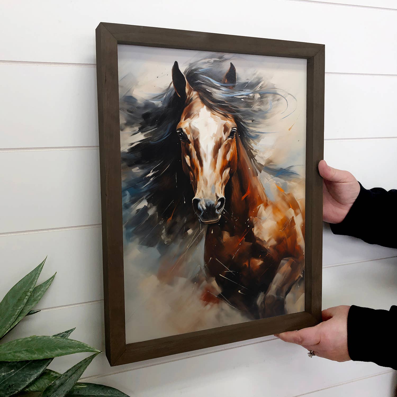 Equestrian Horse Painting - Ranch House Canvas Wall Art