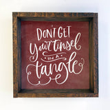 Elf Quote Block Sign - Don't Get Your Tinsel in a Tangle