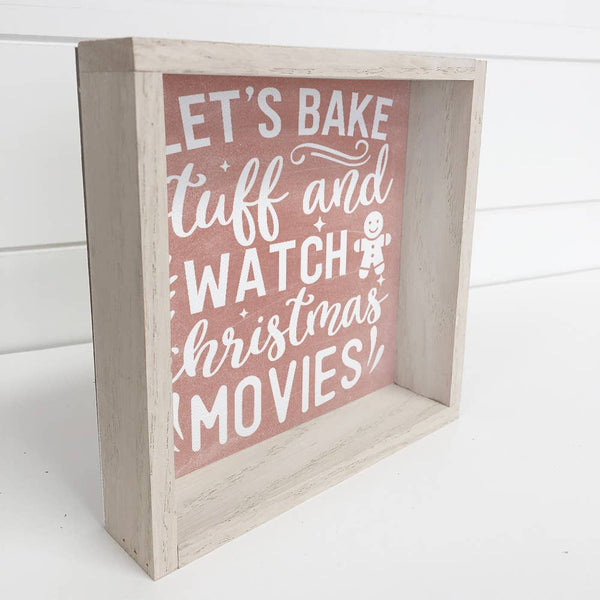 Lets Bake Stuff - Framed Holiday Word Sign - Farmhouse Decor