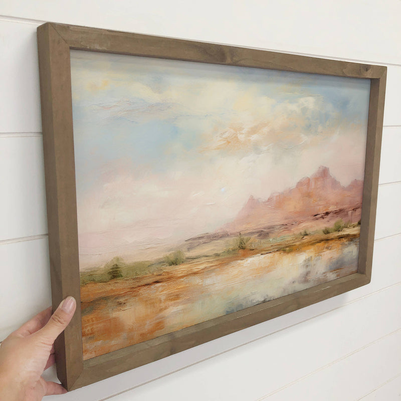 Arizona Bluffs - Landscape Canvas Art - Wood Framed Decor