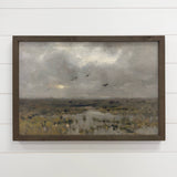 Birds Over Marsh - Landscape Canvas Art - Wood Framed Art