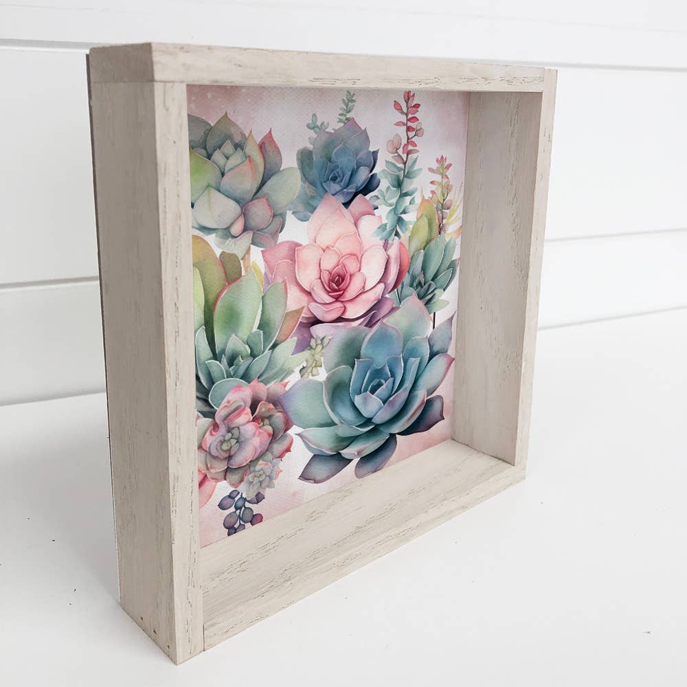 Succulent Watercolor (Pink) - Cute Succulent Painting -