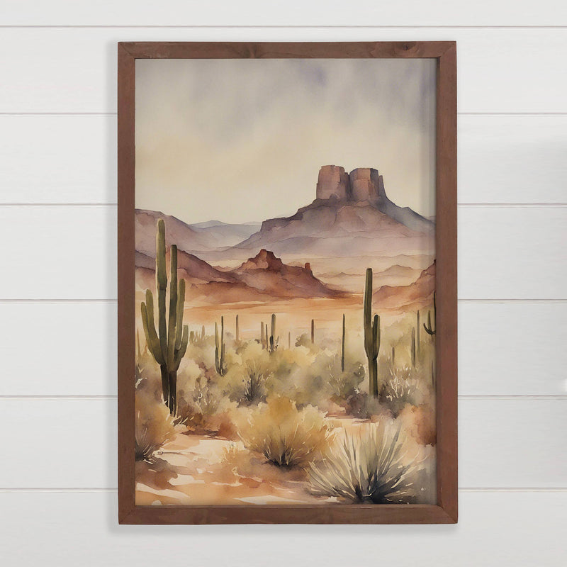 Arizona Desert Landscape - Landscape Canvas Art - Wood Frame