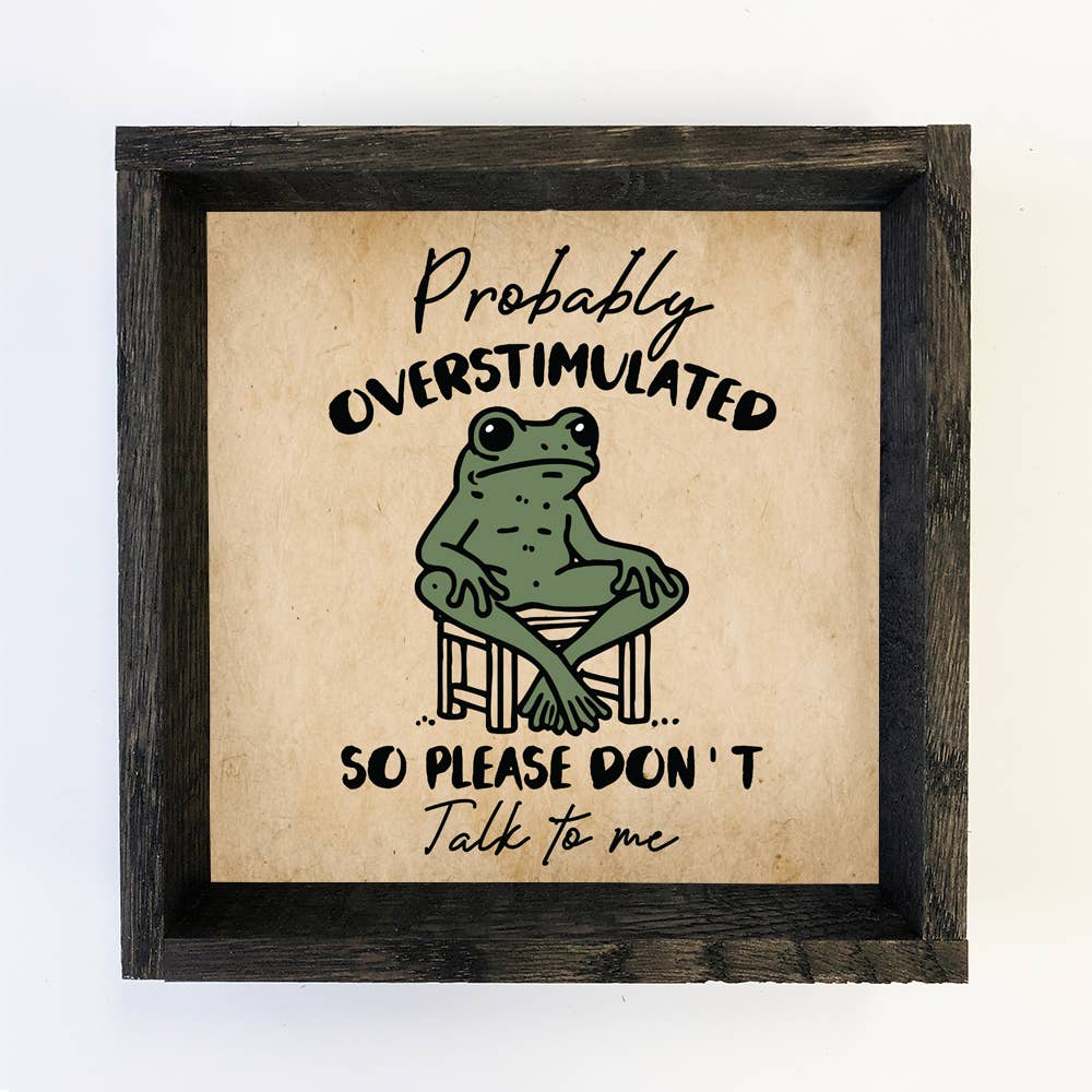 Overstimulated Frog - Funny Frog Canvas Art - Wood Framed