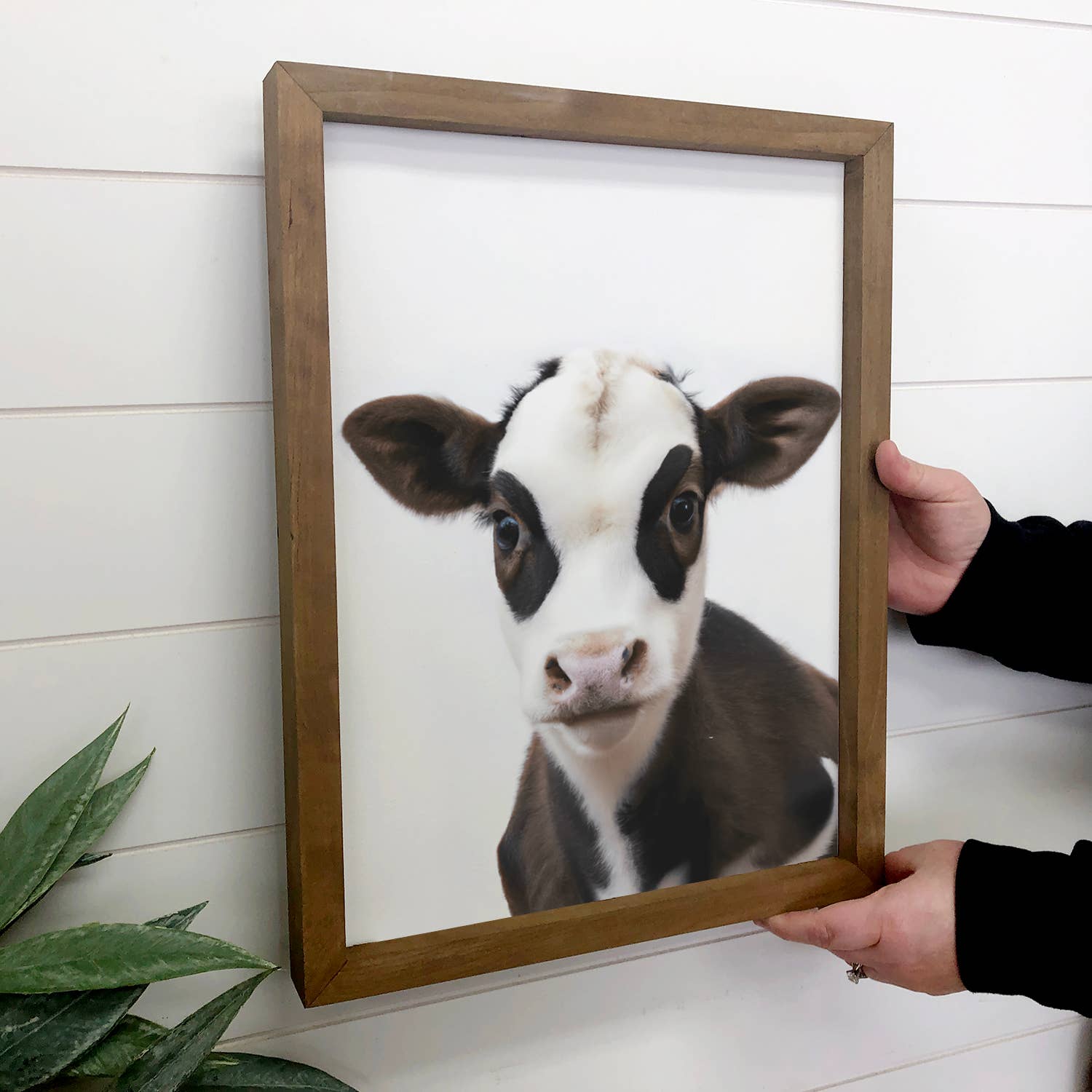 Baby Cow Wood Farmhouse Sign Cute Animal Wall Art