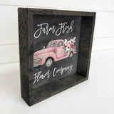 Pink Flower Truck Tier or Tray Decor Sign - Valentine's