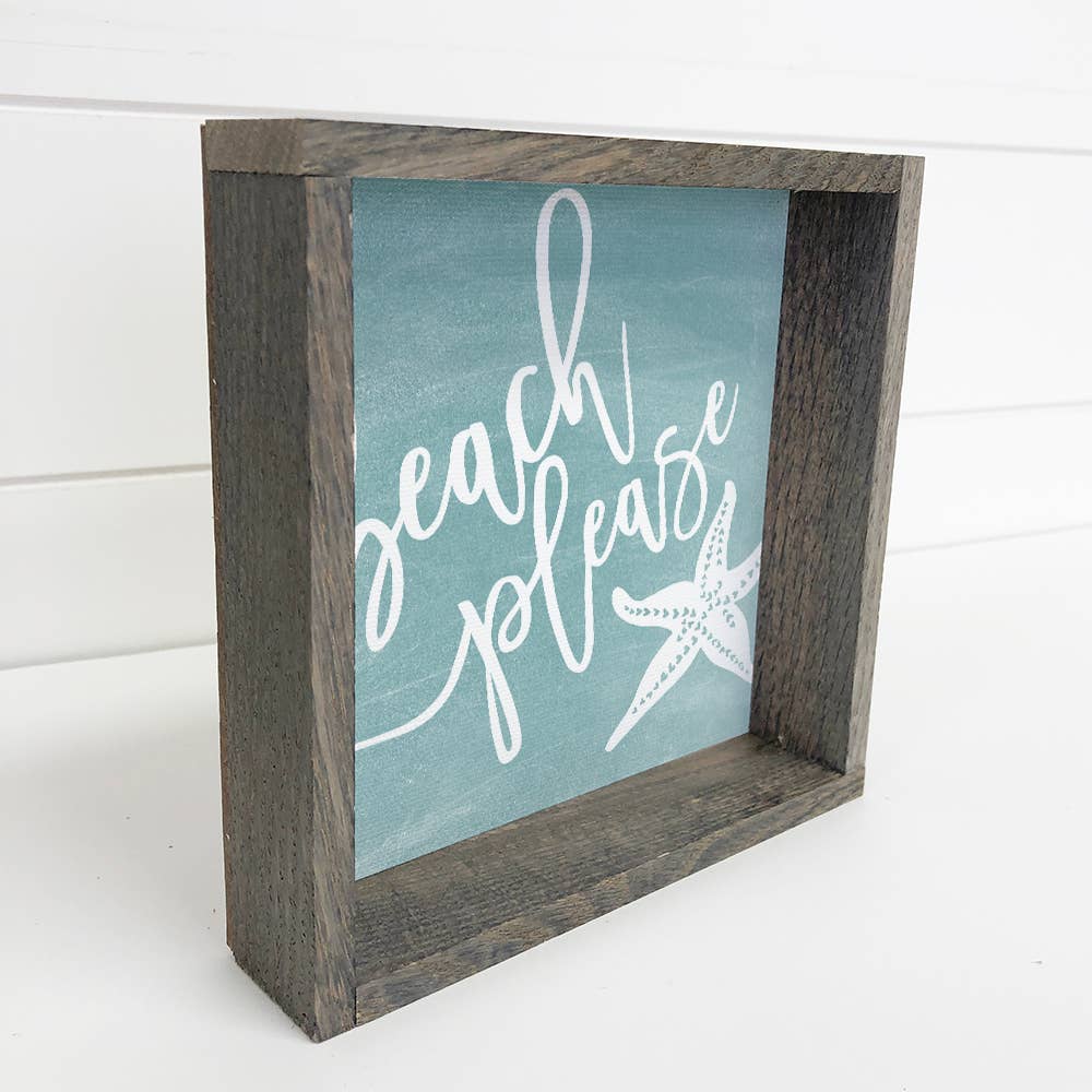 Beach Please - Cute Beach Word Sign - Beach House Wall Art