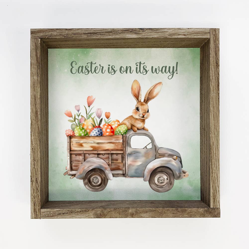 Easter Is On Its Way - Easter Canvas Wall Art - Wood Framed