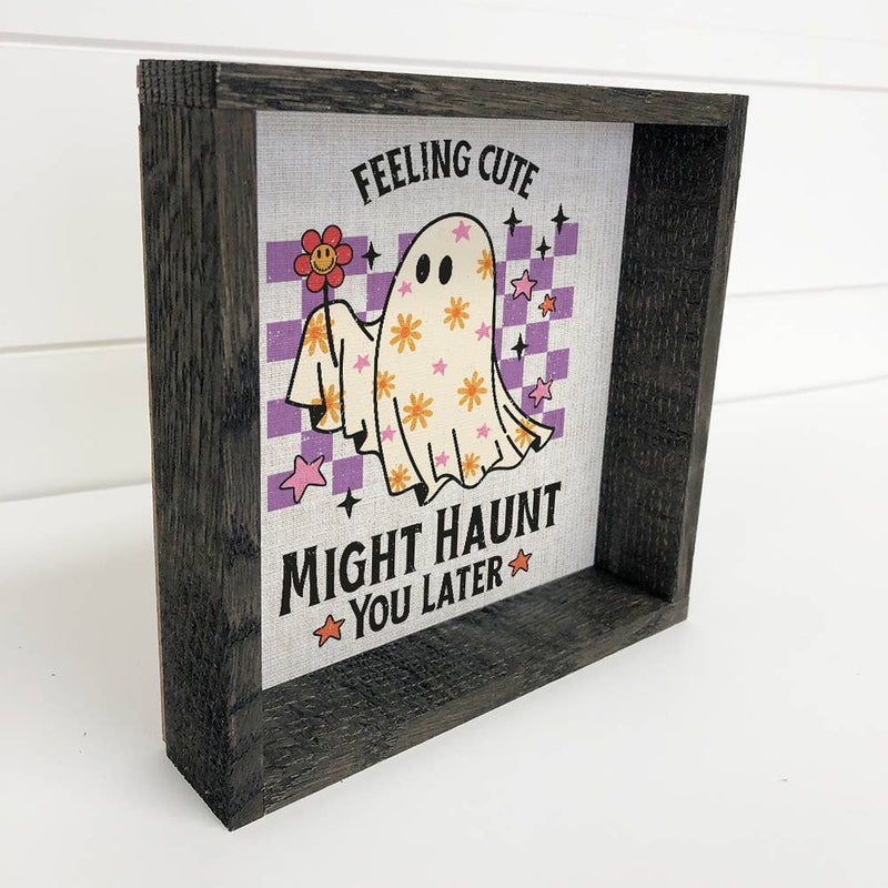 Retro Halloween Feeling Cute Ghost - Funny Halloween Canvas