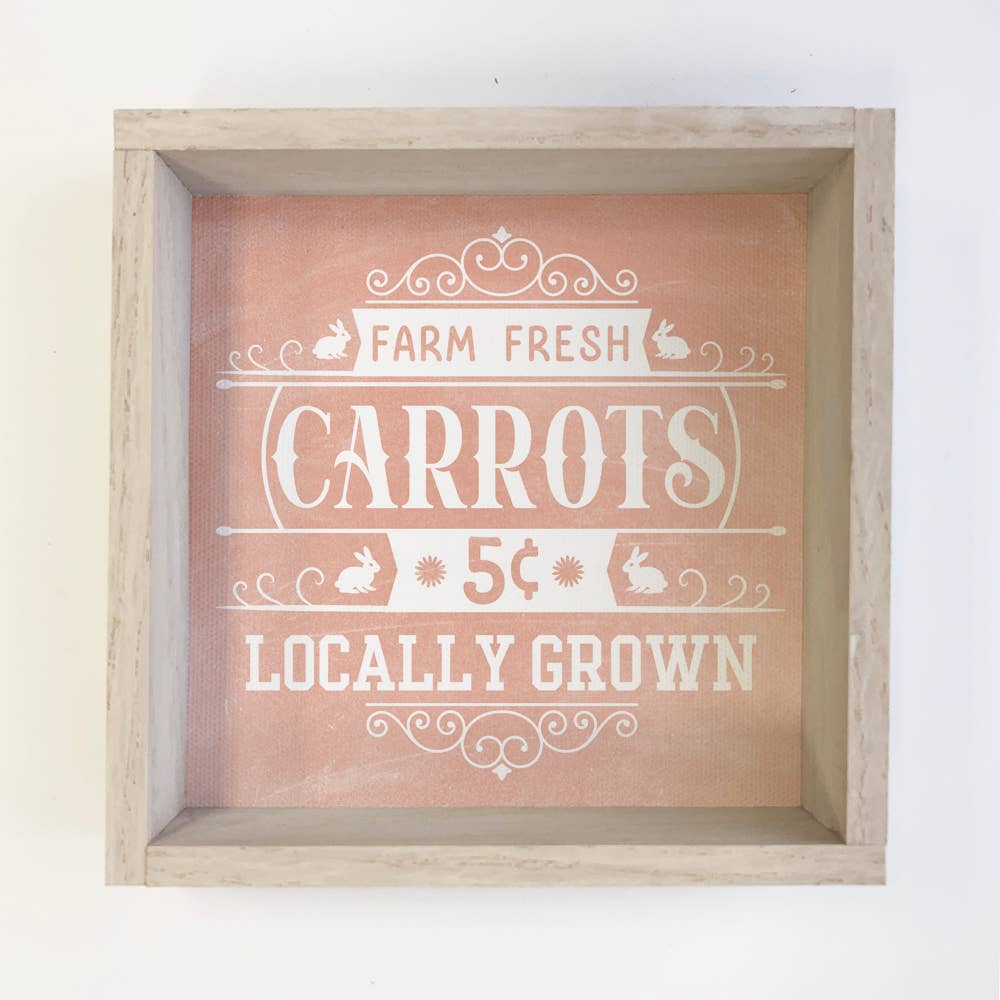 Farm Fresh Carrots Easter - Easter Canvas Art - Wood Framed