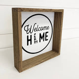 Welcome Home Delaware Buffalo Plaid Small Canvas Sign