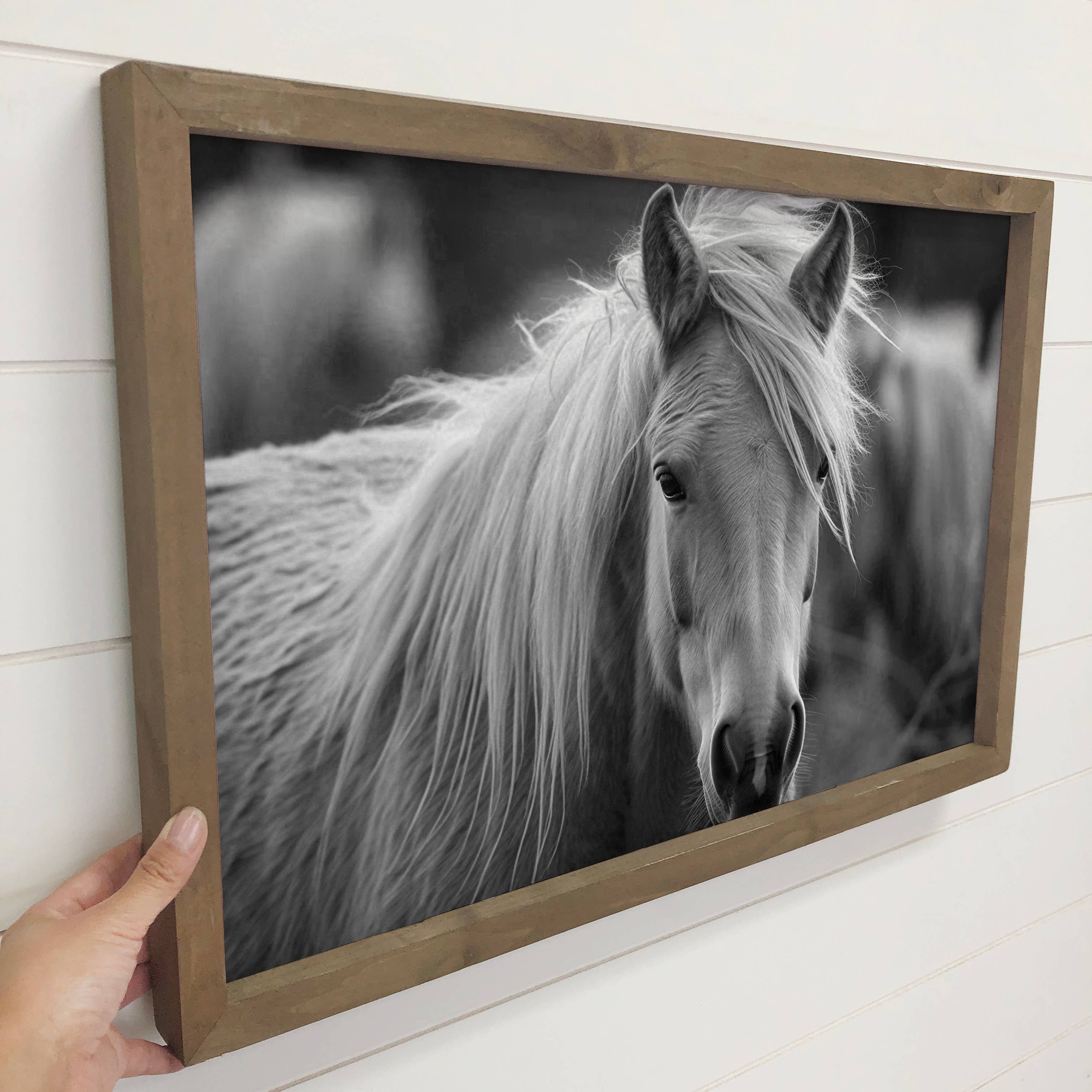 Horse Side Swept Hair - Framed Animal Photograph - Ranch Art