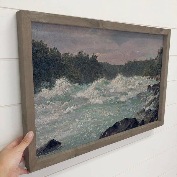 Niagara River - Nature Canvas Art - Wood Framed Wall Decor