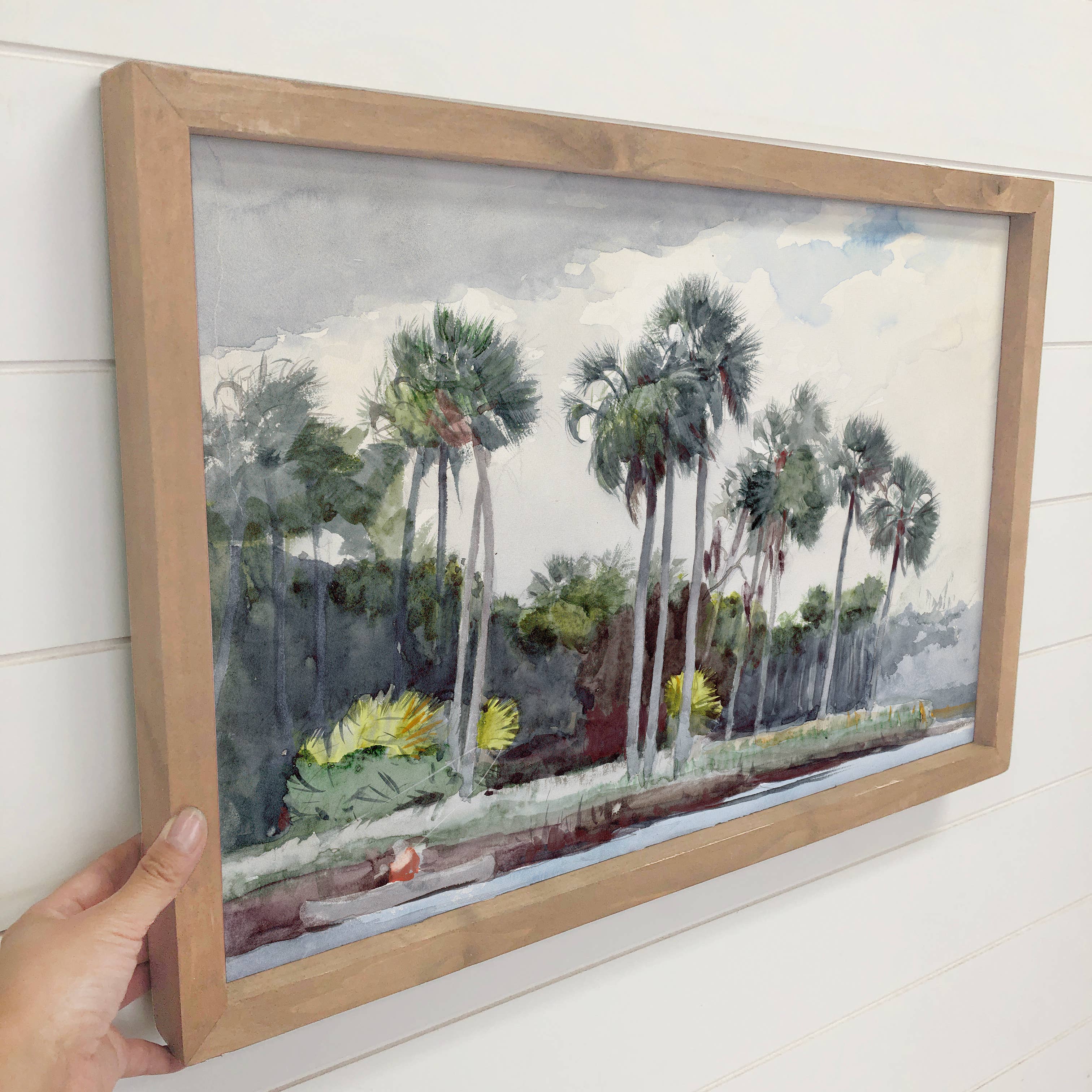 Florida Palms Watercolor - Beach House Wall Art - Framed Art