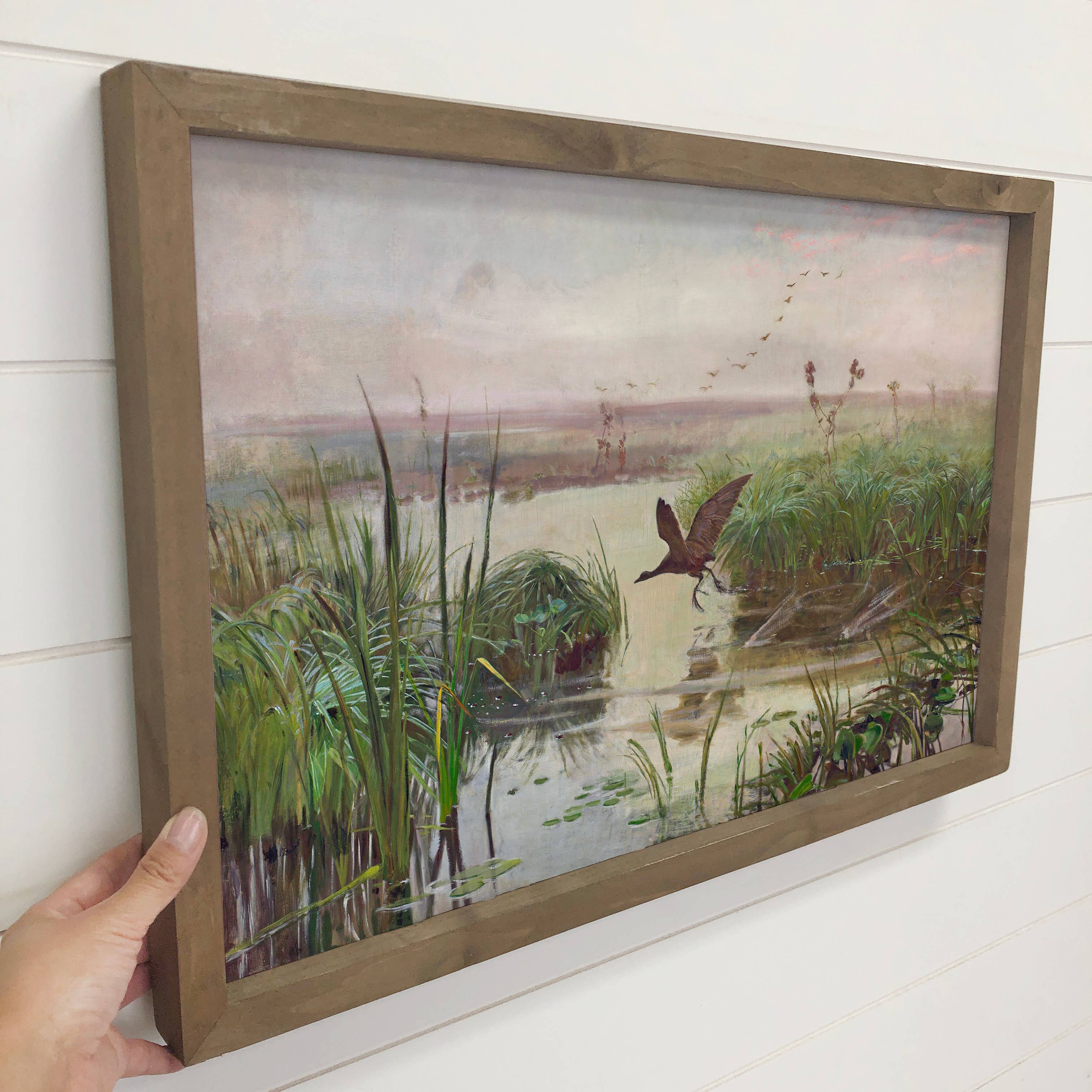 Birds at the Moor - Bird Canvas Wall Art - Wood Framed Decor