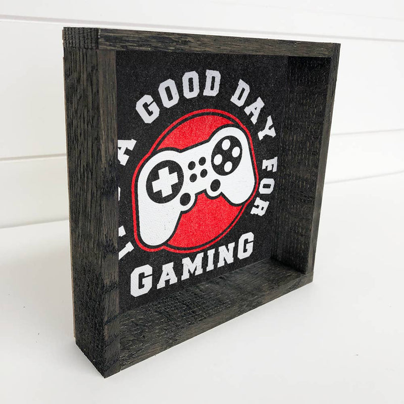 Gamer Kids- Good Day for Gaming Red- Cute Boys Room Decor