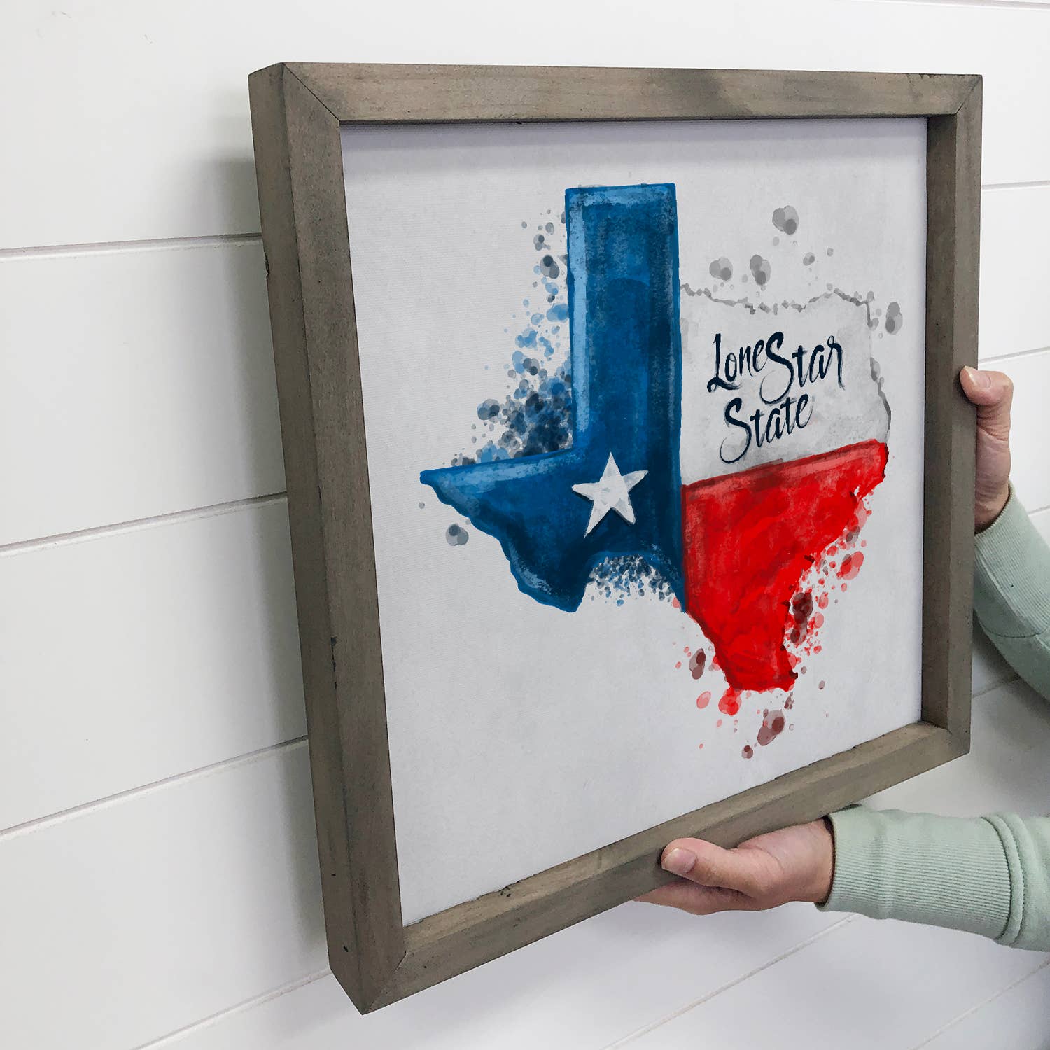 Texas State Flag Small Canvas Shelf Sitting Decor