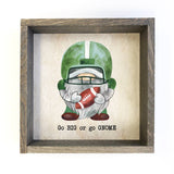 Green Football Gnome Go Big or Go "Gnome" Small Canvas Sign