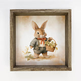 Woodland Cute Bunny - Cute Bunny Canvas Art - Wood Framed