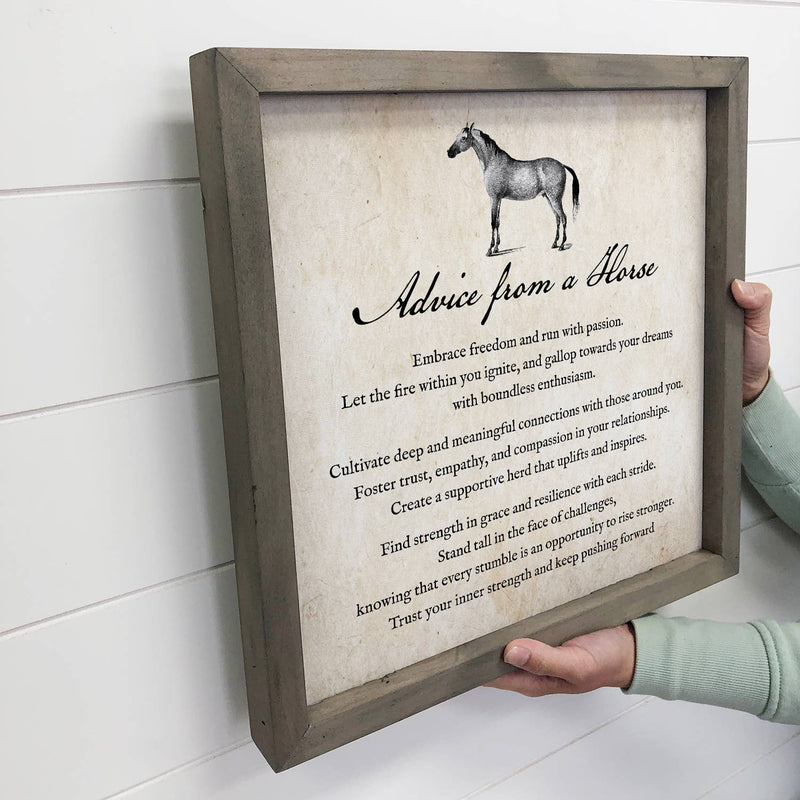 Advice From a Horse - Horse Wall Art - Farmhouse Wall Art