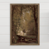 River Pool in the Woods - Nature Canvas Art - Wood Framed