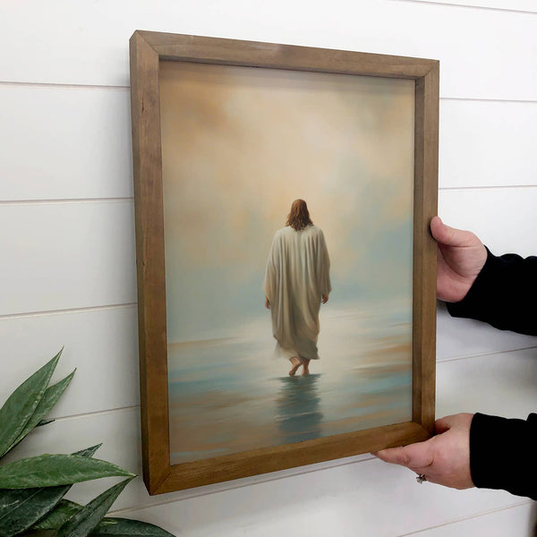 Jesus Christ Walking on Water - Jesus Canvas Art - Framed