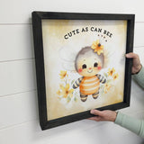 Cute As Can Bee - Cute Spring Time Bee Canvas Art - Framed
