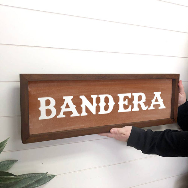 Customizable Western City Sign - Western Block Bandera Sign