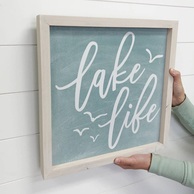 Lake Life - Lake House Word Sign - Cute Lake House Wall Art