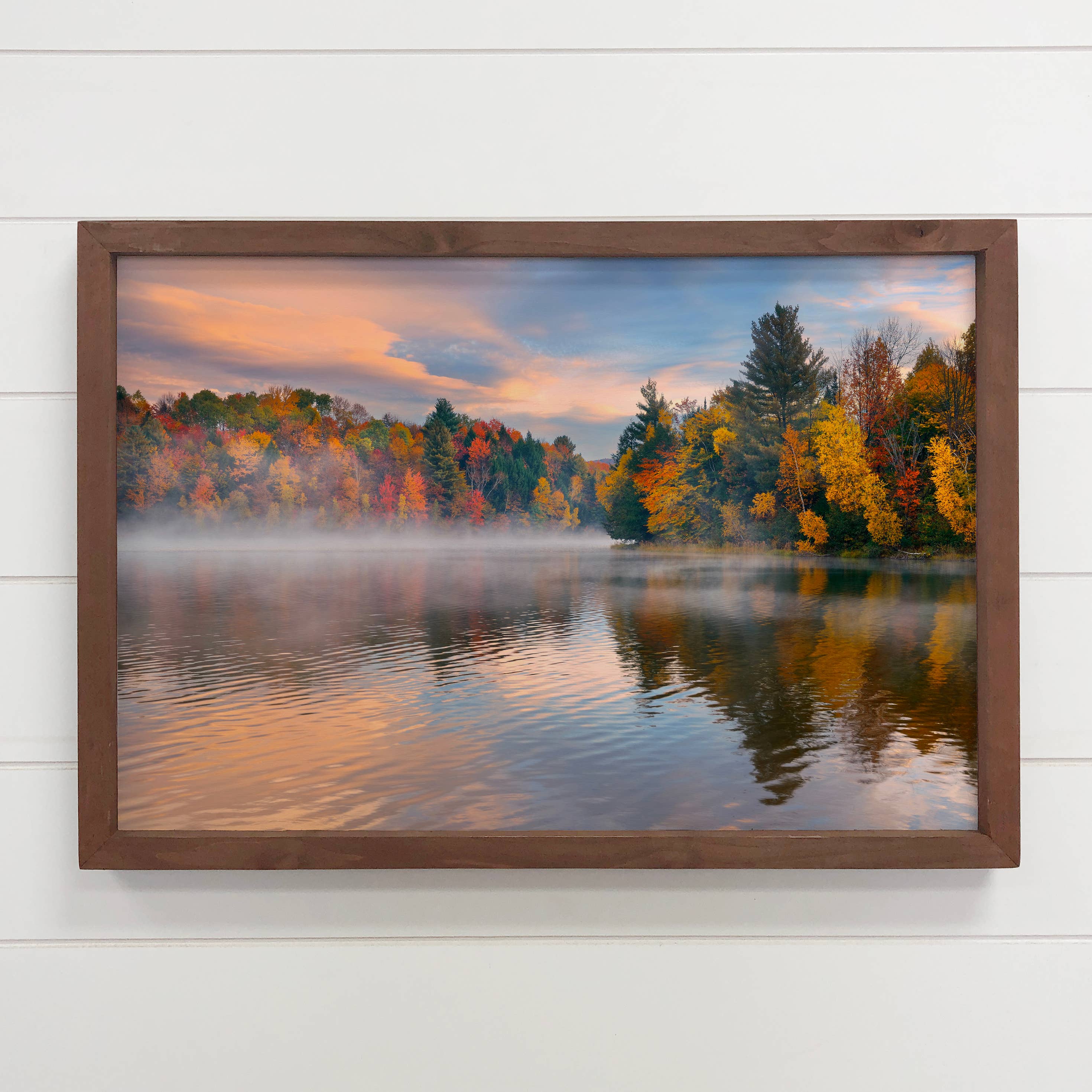 New England Fall - Framed Nature Wall Art - Cabin Wall Decor