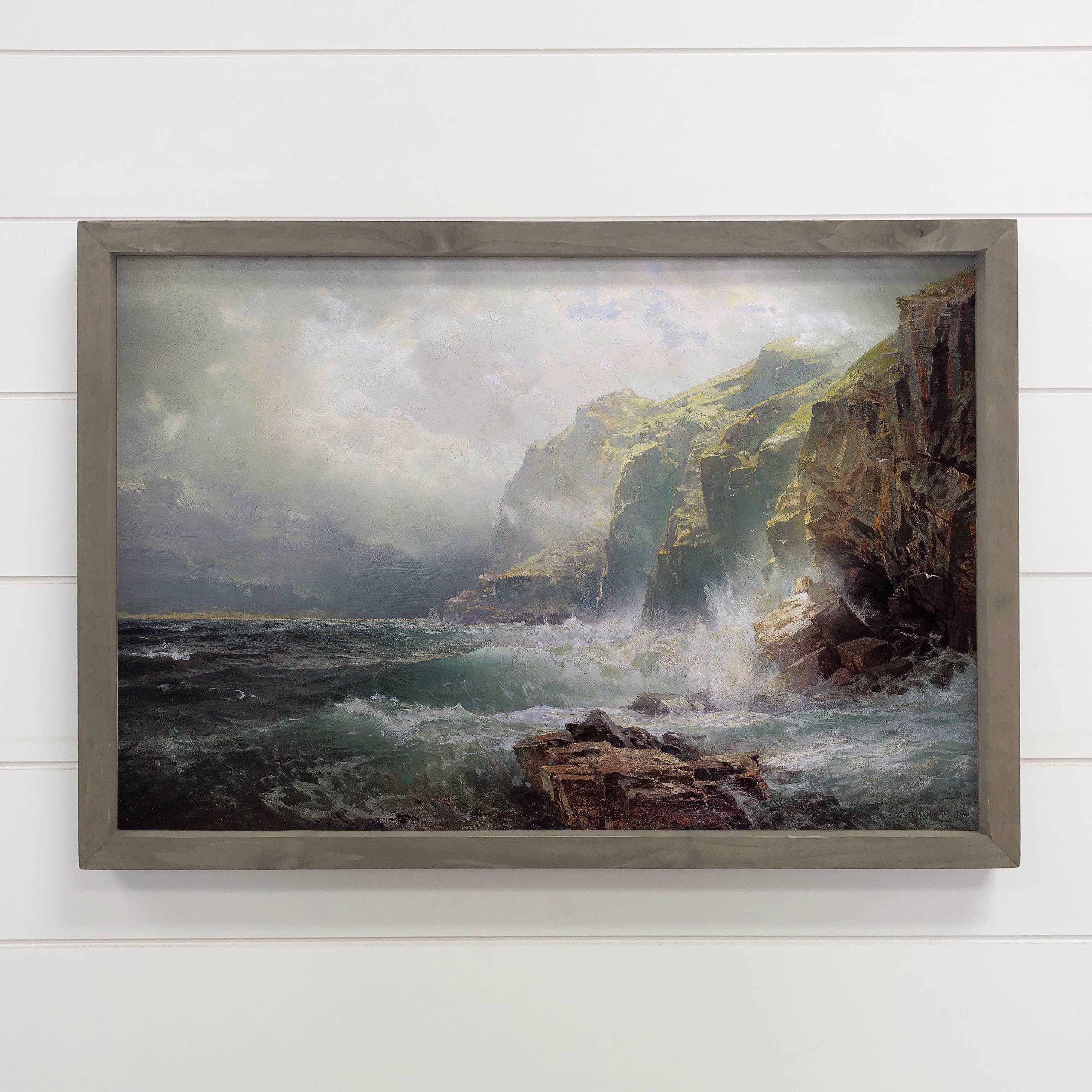 Cornwall England Rocky Coastline - Ocean Canvas Art - Framed