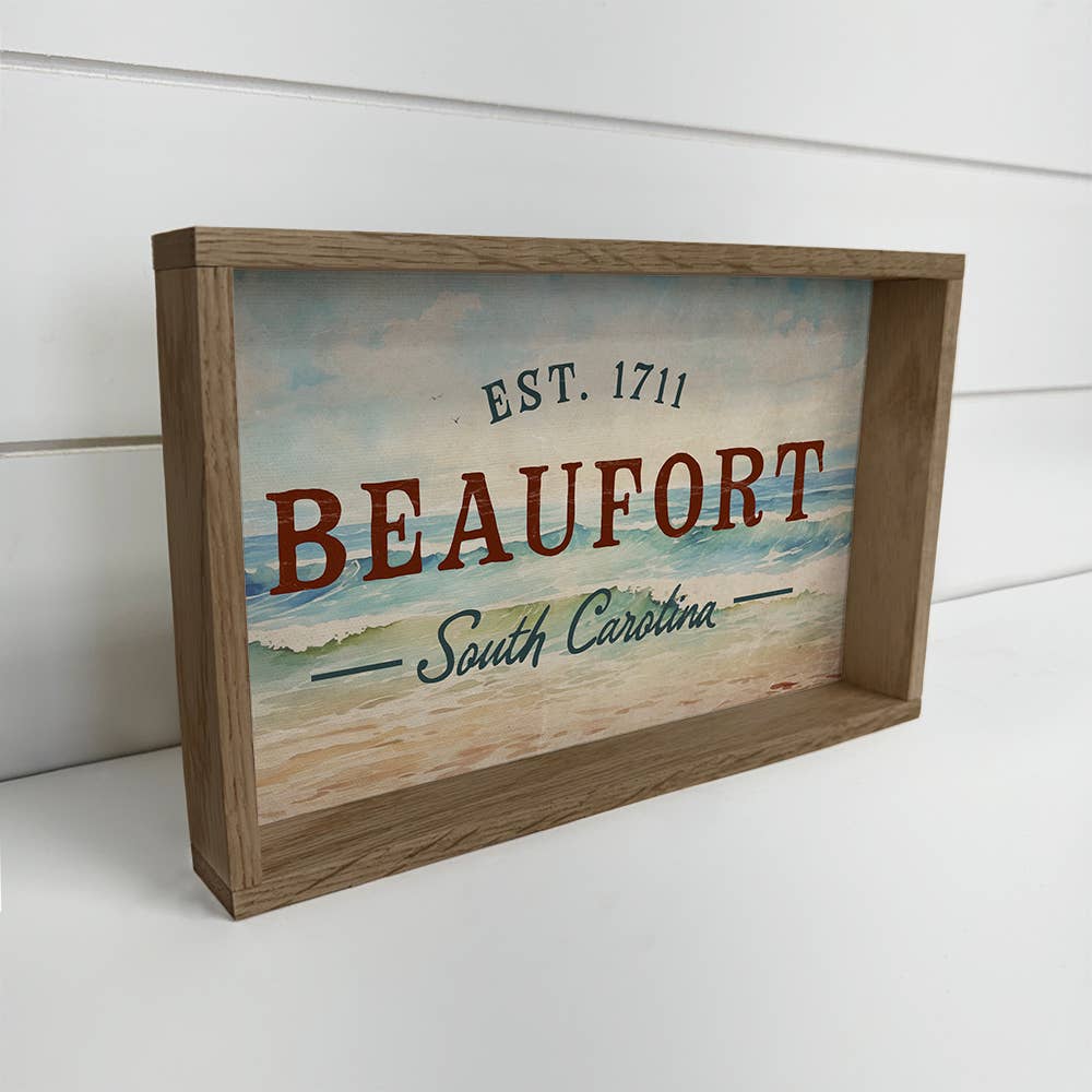 Custom Beach Town Vintage - Framed Beach House Wall Art