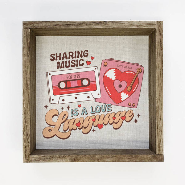 Retro Valentines Sharing Music Love Language - Love Artwork