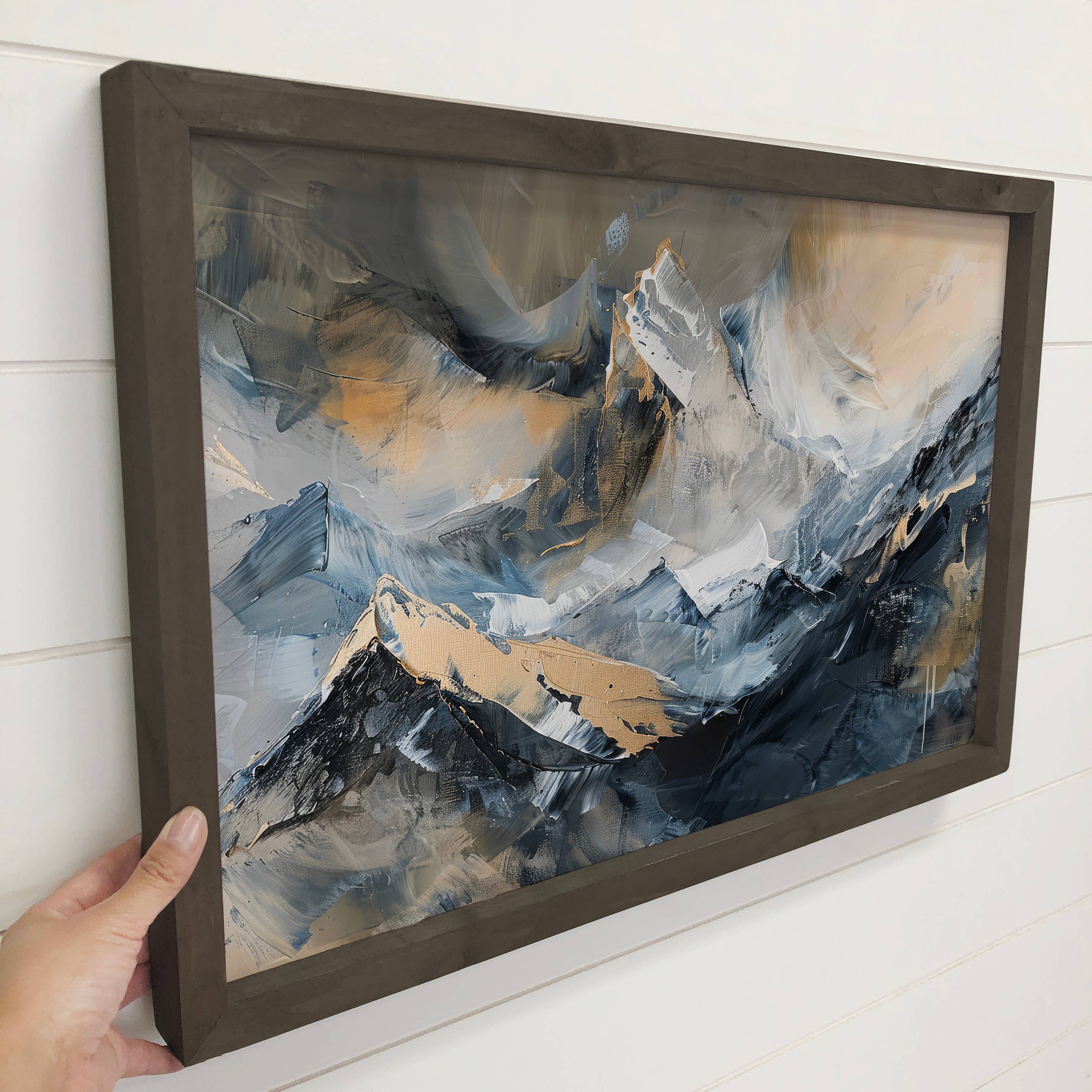 Black White Mountain Peaks - Mountain Landscape Canvas Art