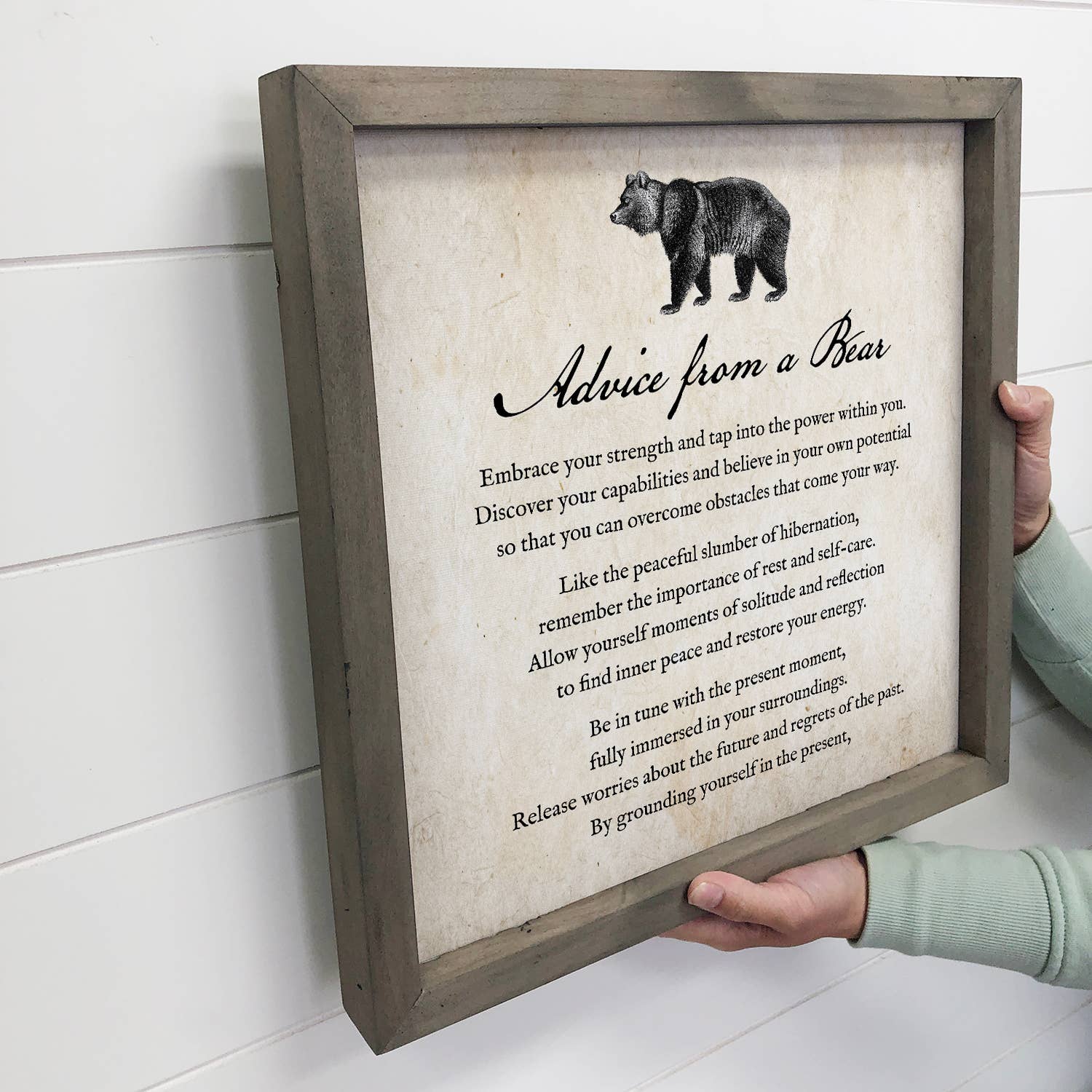 Advice from a Bear - Vintage Bear Word Art - Cabin Wall Art