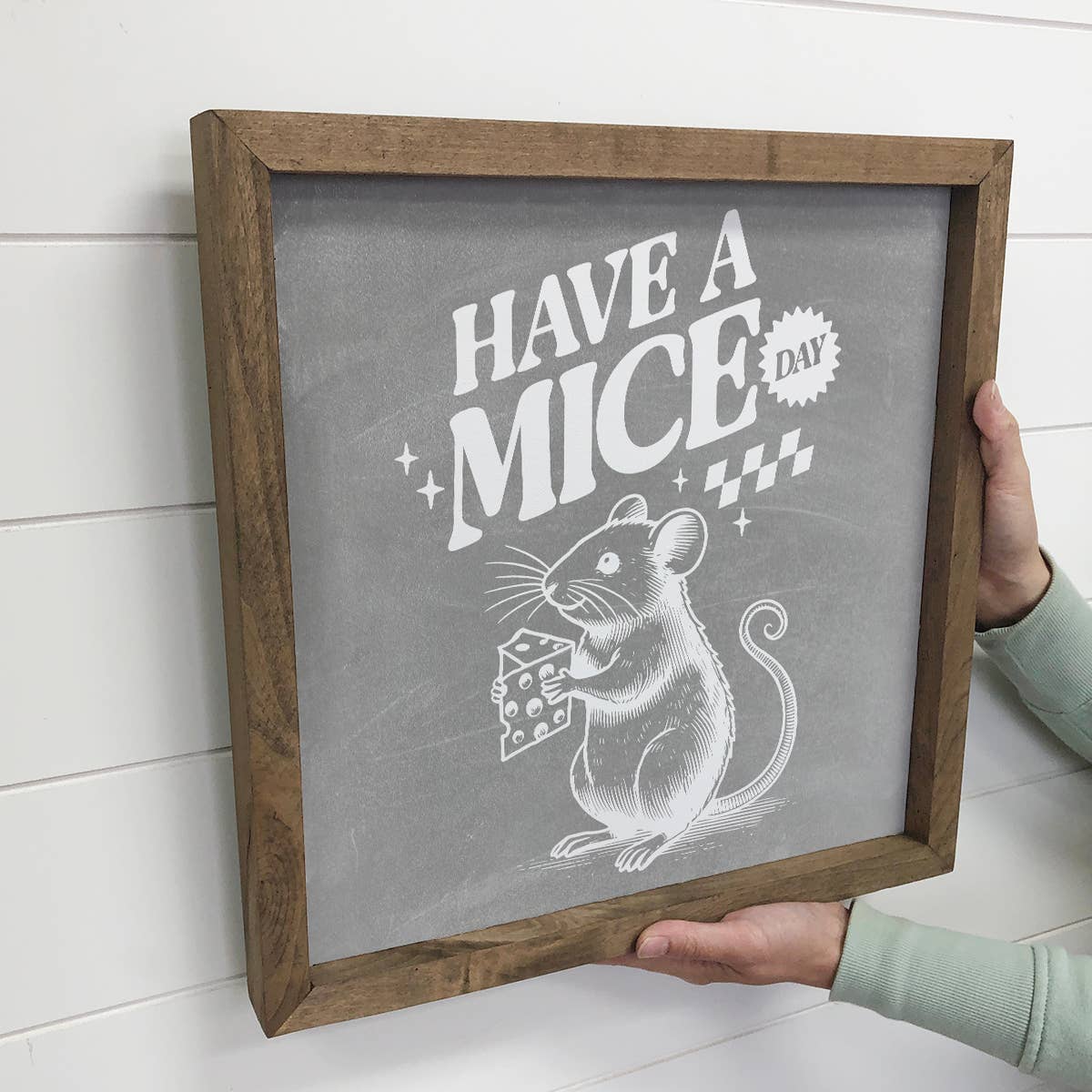 Have a Mice Day - Funny Animal Canvas Art - Wood Framed Art