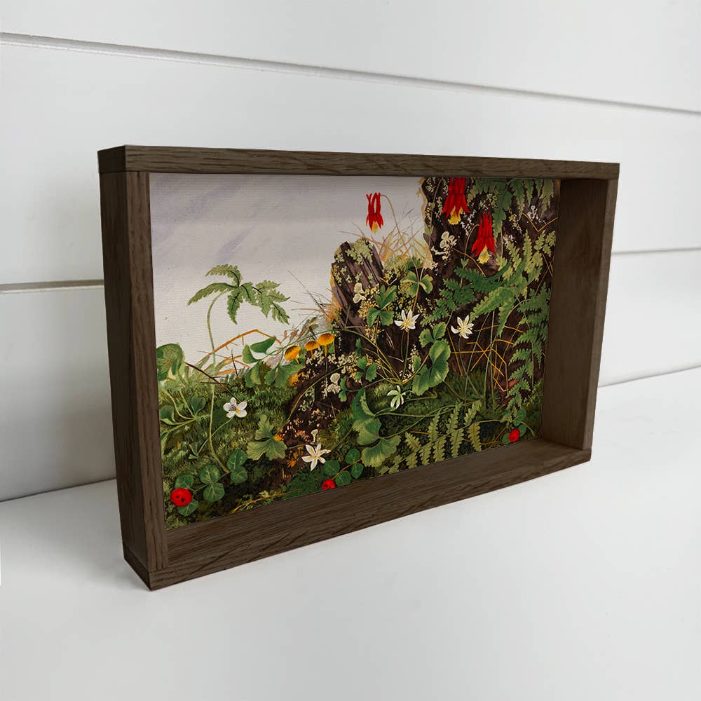 Vintage Wildflowers - Flower Canvas Art - Wood Framed