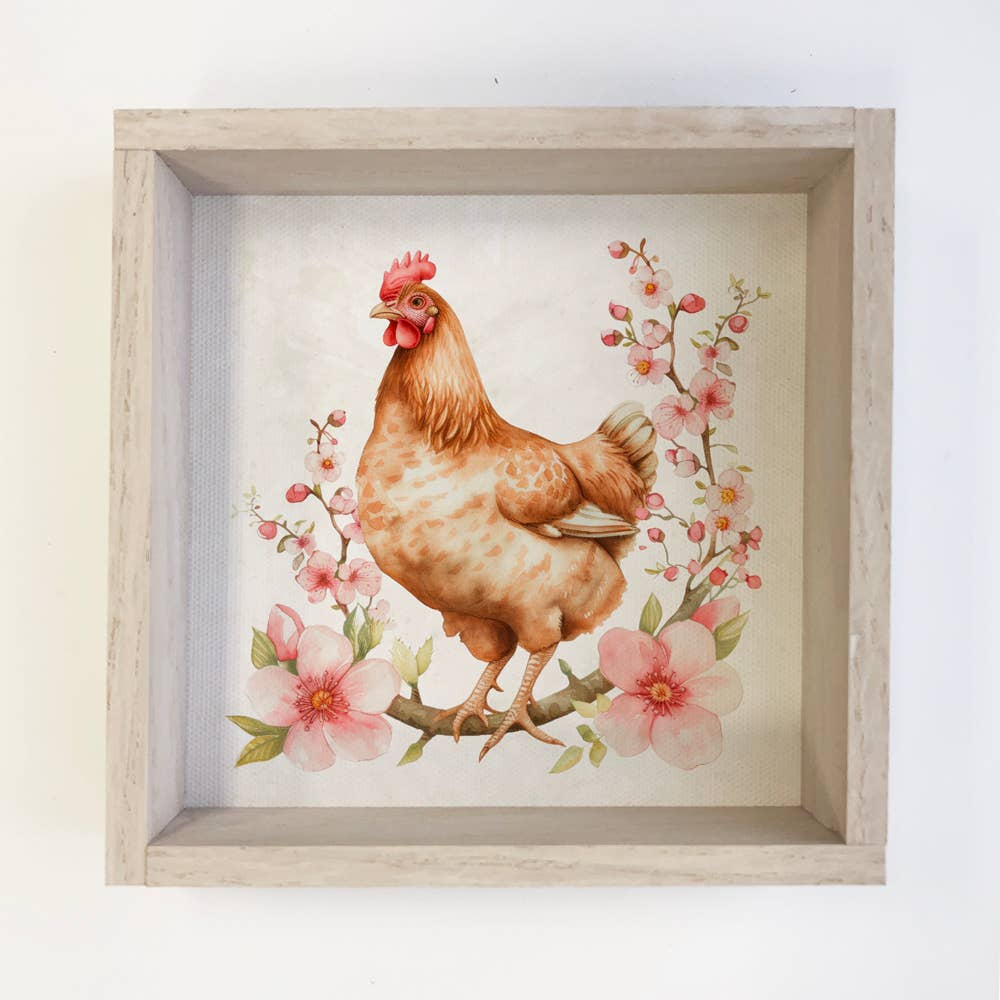 Spring Chicken Cherry Blossom - Spring Chicken Canvas Art