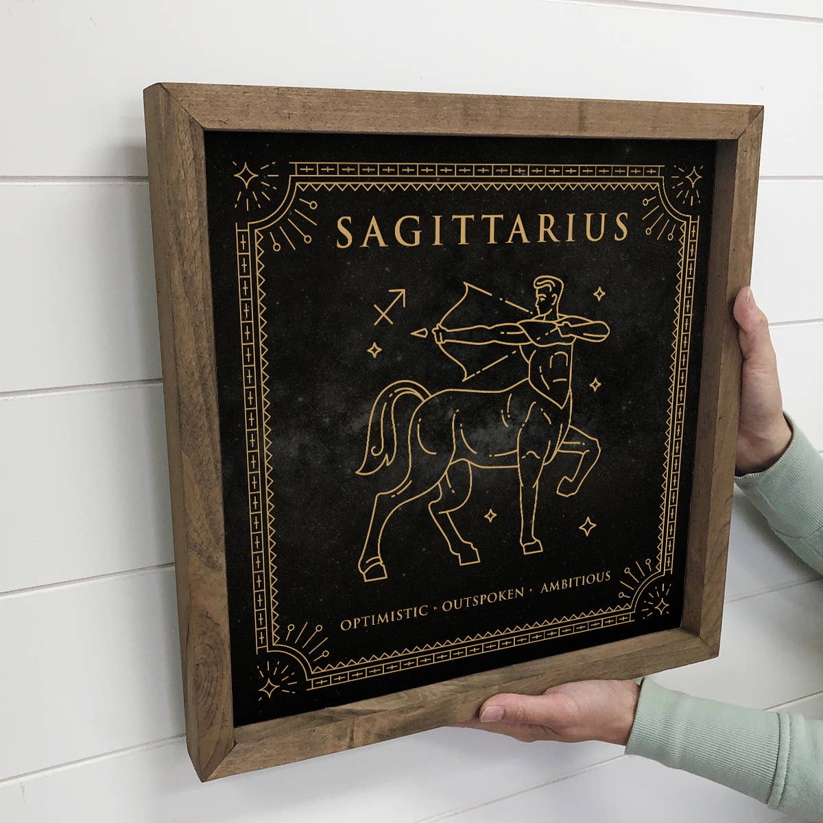 Sagittarius Zodiac Horoscope Sign Canvas and Wood Wall Art