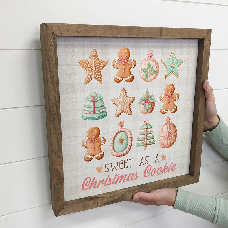 Sweet as a Christmas Cookie - Framed Holiday Canvas Art