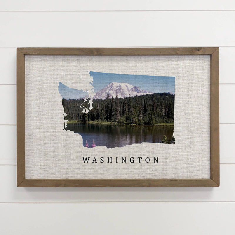 Customize Any State Wood Wall Art Washington State Overlay