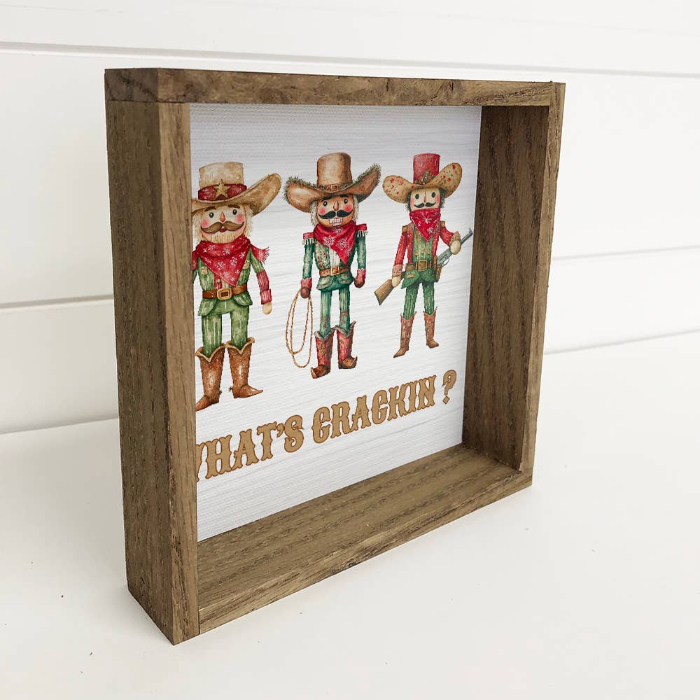 What's Cracking Cowboy Nutcrackers - Christmas Canvas Art