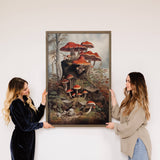 Mushroom Colony - Mushroom Canvas Art - Wood Framed Decor