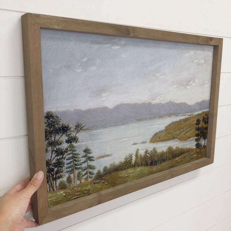 Massachusetts Landscape - Canvas Art with Wood Frame