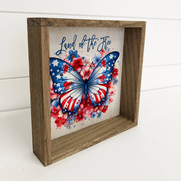 Land of the Free Butterfly - American Butterfly & Frame