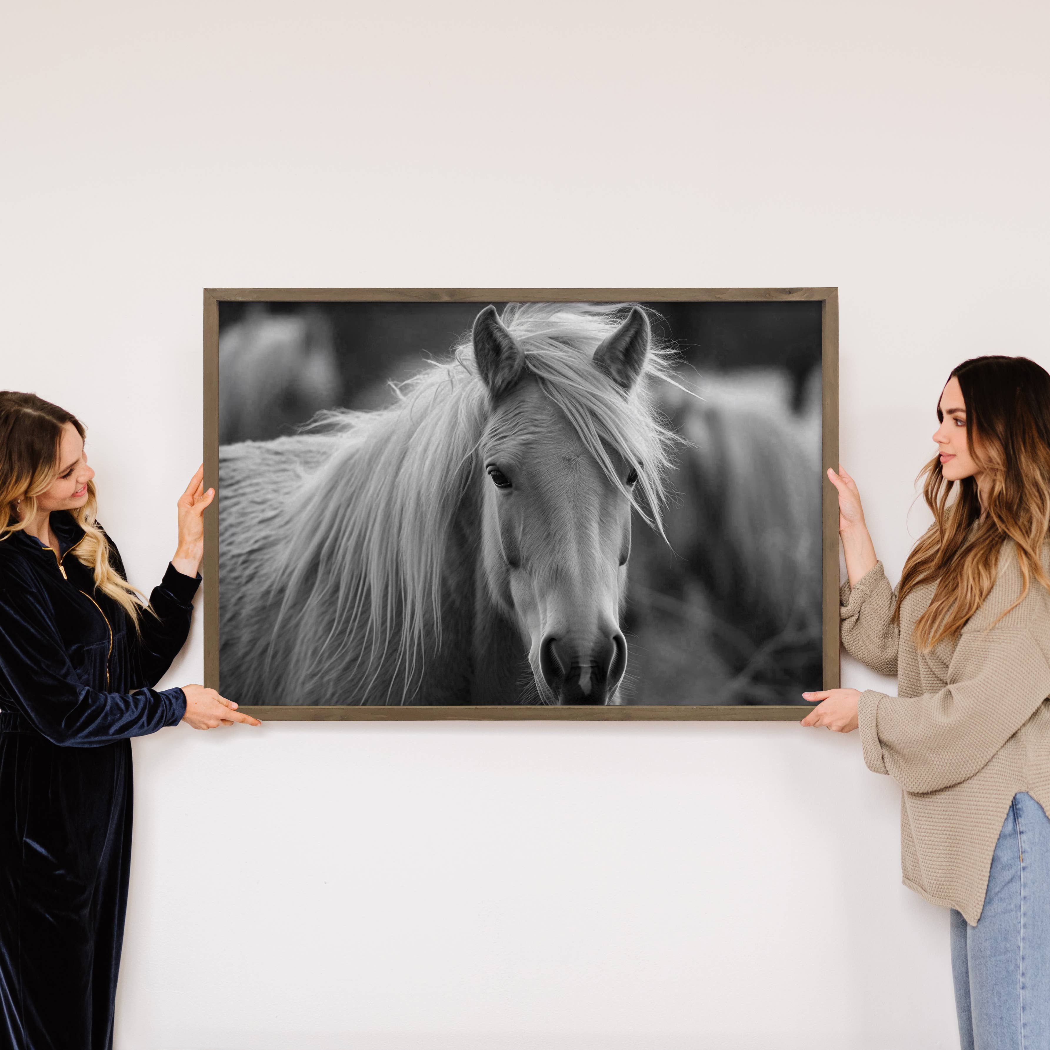 Horse Side Swept Hair - Framed Animal Photograph - Ranch Art