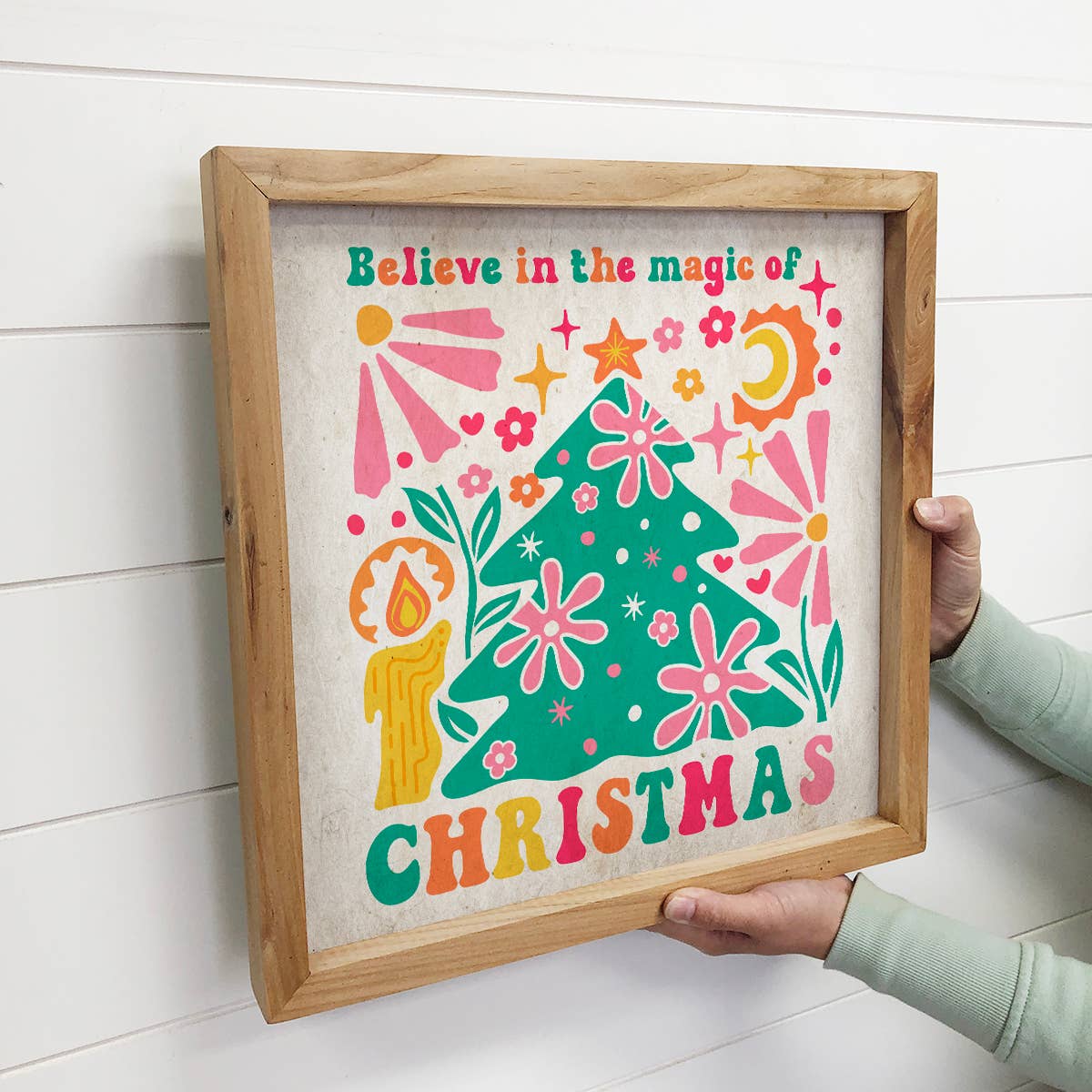 Retro Believe in the Magic of Christmas - Christmas Canvas