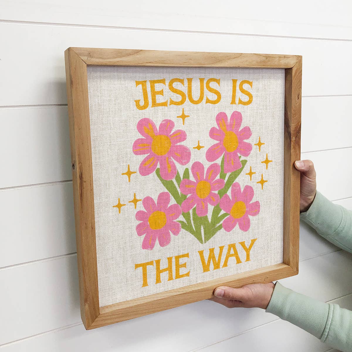 Jesus is the Way - Flower Inspirational Canvas Art - Framed