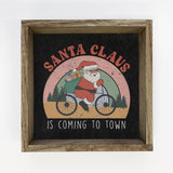 Retro Santa is Coming to Town - Retro Holiday Canvas Art